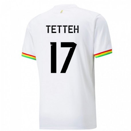 Kandiny Niño Camiseta Ghana Benjamin Tetteh #17 Blanco 1ª Equipación 22-24 La Camisa