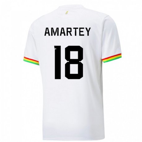 Kandiny Niño Camiseta Ghana Daniel Amartey #18 Blanco 1ª Equipación 22-24 La Camisa