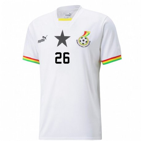 Kandiny Niño Camiseta Ghana Alidu Seidu #26 Blanco 1ª Equipación 22-24 La Camisa