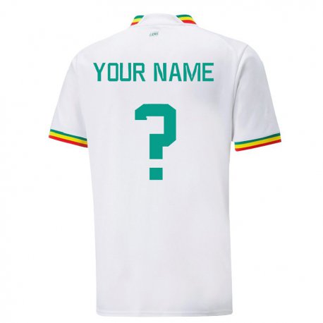 Kandiny Bambino Maglia Senegal Il Tuo Nome #0 Bianco Kit Gara Home 22-24 Maglietta