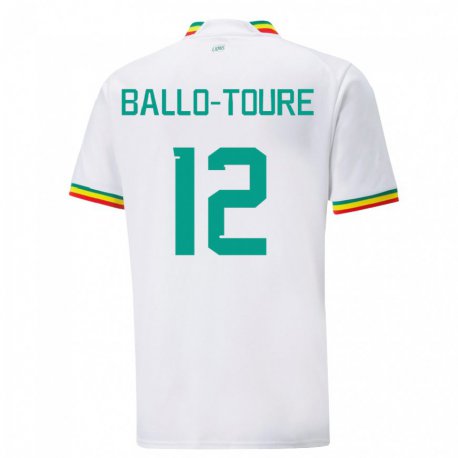 Kandiny Bambino Maglia Senegal Fode Ballo-toure #12 Bianco Kit Gara Home 22-24 Maglietta