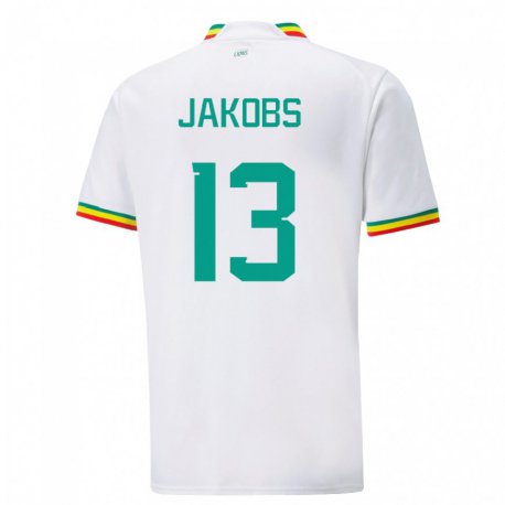 Kandiny Bambino Maglia Senegal Ismail Jakobs #13 Bianco Kit Gara Home 22-24 Maglietta