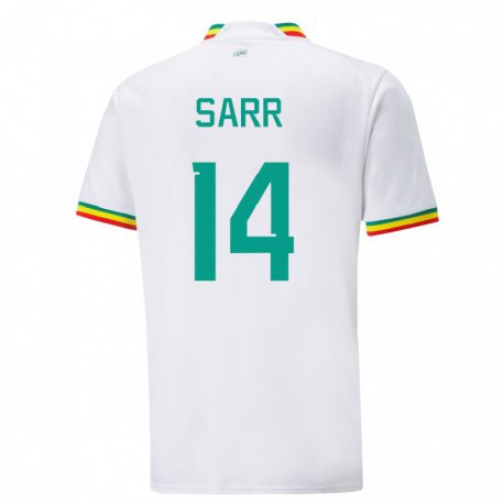 Kandiny Bambino Maglia Senegal Pape Sarr #14 Bianco Kit Gara Home 22-24 Maglietta