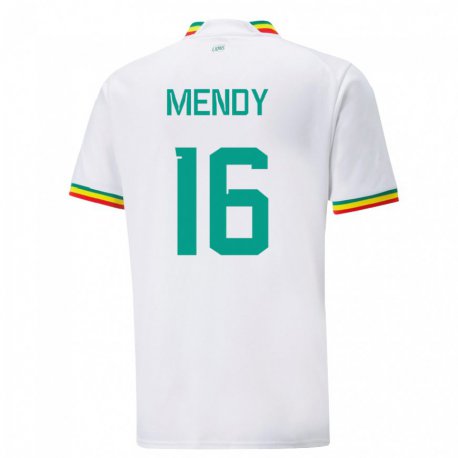 Kandiny Kinderen Senegalees Edouard Mendy #16 Wit Thuisshirt Thuistenue 22-24 T-shirt