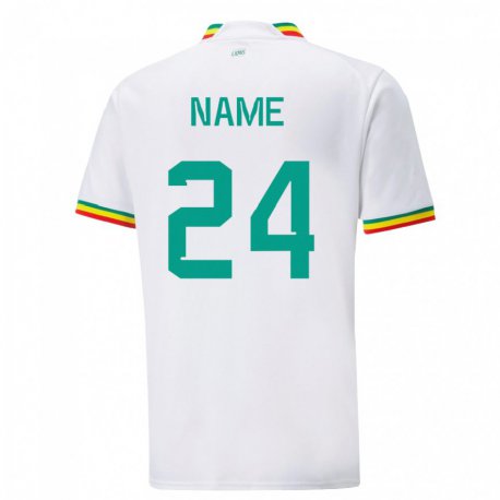 Kandiny Bambino Maglia Senegal Moustapha Name #24 Bianco Kit Gara Home 22-24 Maglietta