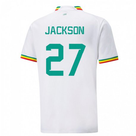 Kandiny Kinderen Senegalees Nicolas Jackson #27 Wit Thuisshirt Thuistenue 22-24 T-shirt België