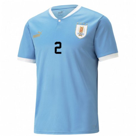 Kandiny Kinderen Uruguayaans Agustin Rogel #2 Blauw Thuisshirt Thuistenue 22-24 T-shirt