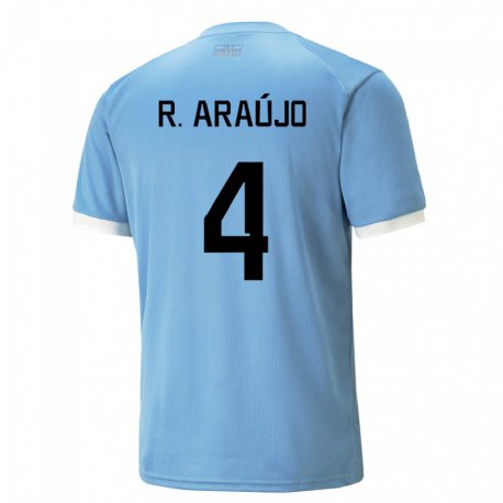 Kandiny Kinderen Uruguayaans Ronald Araujo #4 Blauw Thuisshirt Thuistenue 22-24 T-shirt