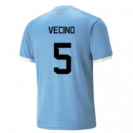 Kandiny Kinder Uruguayische Matias Vecino #5 Blau Heimtrikot Trikot 22-24 T-shirt Österreich