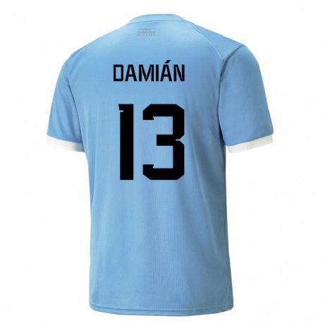 Kandiny Kinderen Uruguayaans Damian Suarez #13 Blauw Thuisshirt Thuistenue 22-24 T-shirt België