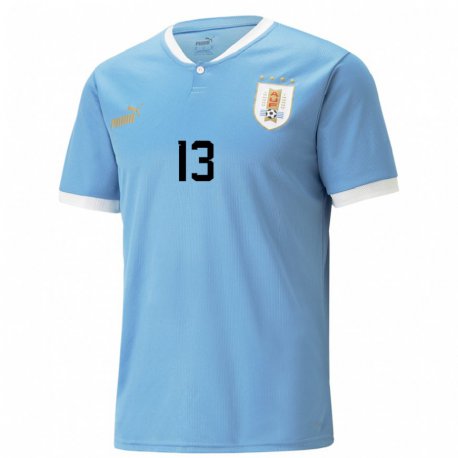 Kandiny Kinderen Uruguayaans Damian Suarez #13 Blauw Thuisshirt Thuistenue 22-24 T-shirt België