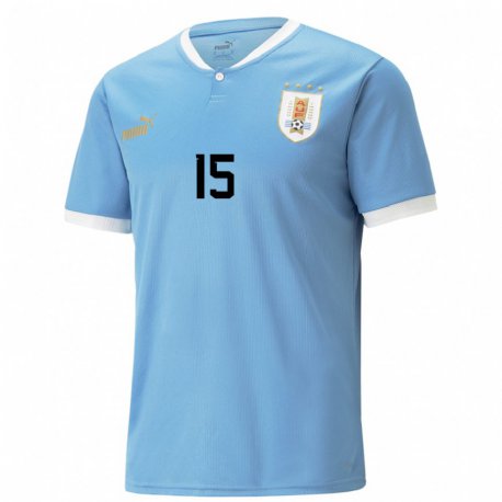 Kandiny Kinder Uruguayische Federico Valverde #15 Blau Heimtrikot Trikot 22-24 T-shirt Österreich