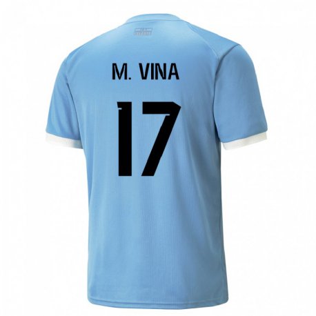 Kandiny Kinder Uruguayische Matias Vina #17 Blau Heimtrikot Trikot 22-24 T-shirt Österreich