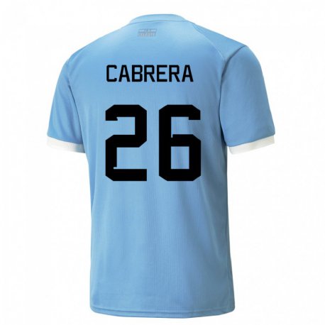 Kandiny Kinderen Uruguayaans Leandro Cabrera #26 Blauw Thuisshirt Thuistenue 22-24 T-shirt