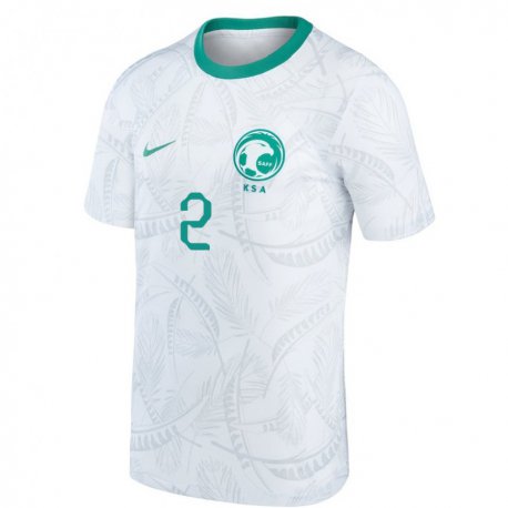 Kandiny Bambino Maglia Arabia Saudita Sultan Al Ghanam #2 Bianco Kit Gara Home 22-24 Maglietta