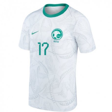 Kandiny Bambino Maglia Arabia Saudita Hassan Al Tambakti #17 Bianco Kit Gara Home 22-24 Maglietta