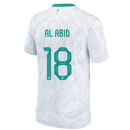 Kandiny Bambino Maglia Arabia Saudita Nawaf Al Abid #18 Bianco Kit Gara Home 22-24 Maglietta