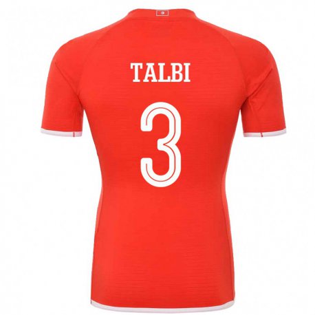 Kandiny Bambino Maglia Tunisia Montassar Talbi #3 Rosso Kit Gara Home 22-24 Maglietta