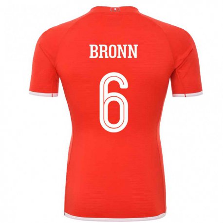 Kandiny Niño Camiseta Túnez Dylan Bronn #6 Rojo 1ª Equipación 22-24 La Camisa México