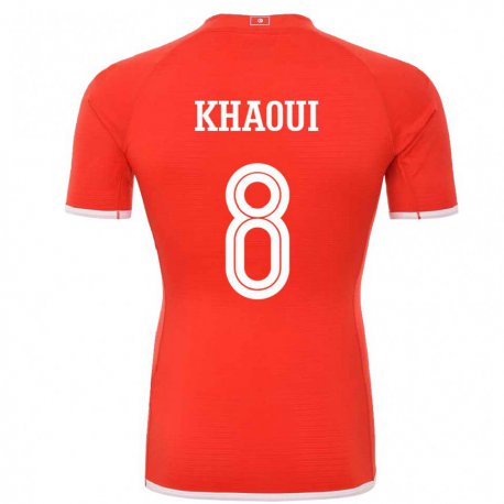 Kandiny Kinder Tunesische Saif Eddine Khaoui #8 Rot Heimtrikot Trikot 22-24 T-shirt Österreich