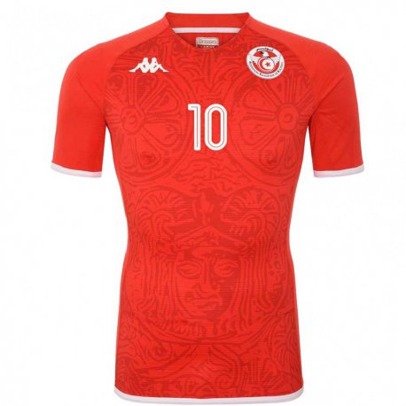 Kandiny Niño Camiseta Túnez Wahbi Khazri #10 Rojo 1ª Equipación 22-24 La Camisa México