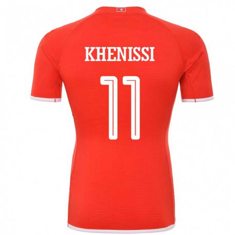 Kandiny Bambino Maglia Tunisia Taha Yassine Khenissi #11 Rosso Kit Gara Home 22-24 Maglietta