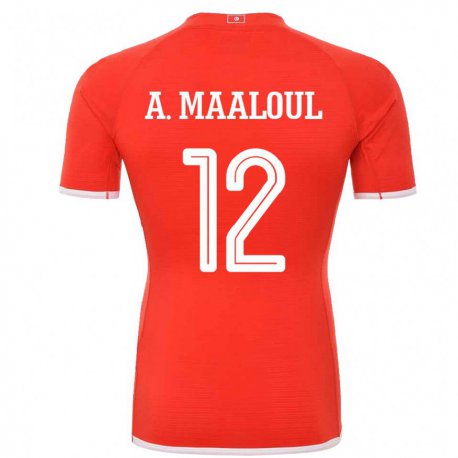 Kandiny Kinder Tunesische Ali Maaloul #12 Rot Heimtrikot Trikot 22-24 T-shirt Österreich