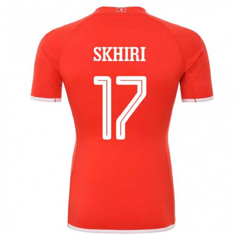 Kandiny Bambino Maglia Tunisia Ellyes Skhiri #17 Rosso Kit Gara Home 22-24 Maglietta