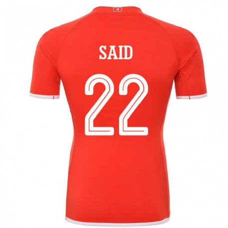 Kandiny Kinderen Tunesisch Bechir Ben Said #22 Rood Thuisshirt Thuistenue 22-24 T-shirt