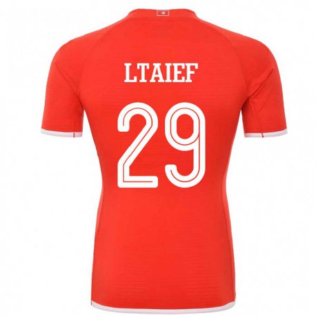 Kandiny Bambino Maglia Tunisia Sayfallah Ltaief #29 Rosso Kit Gara Home 22-24 Maglietta