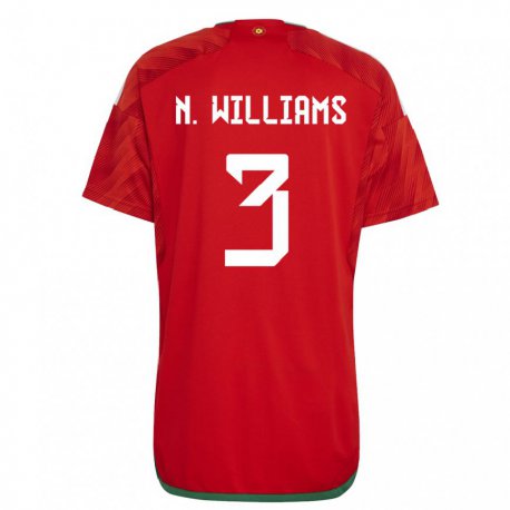 Kandiny Kinderen Welsh Neco Williams #3 Rood Thuisshirt Thuistenue 22-24 T-shirt België