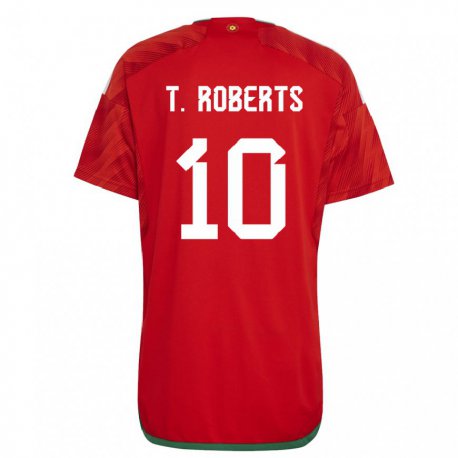 Kandiny Kinder Walisische Tyler Roberts #10 Rot Heimtrikot Trikot 22-24 T-shirt Österreich