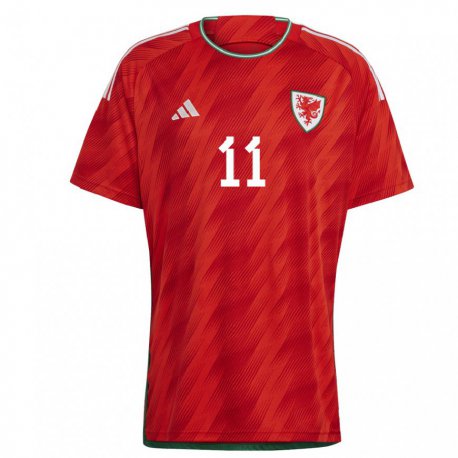 Kandiny Kinderen Welsh Gareth Bale #11 Rood Thuisshirt Thuistenue 22-24 T-shirt