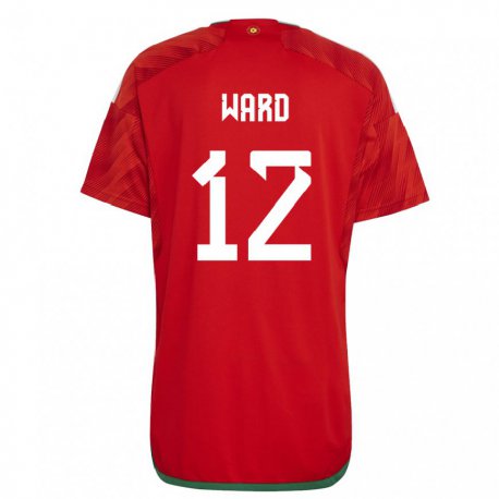 Kandiny Kinderen Welsh Danny Ward #12 Rood Thuisshirt Thuistenue 22-24 T-shirt