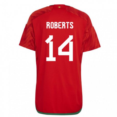 Kandiny Bambino Maglia Galles Connor Roberts #14 Rosso Kit Gara Home 22-24 Maglietta