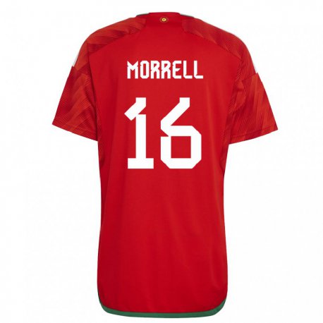 Kandiny Kinderen Welsh Joe Morrell #16 Rood Thuisshirt Thuistenue 22-24 T-shirt