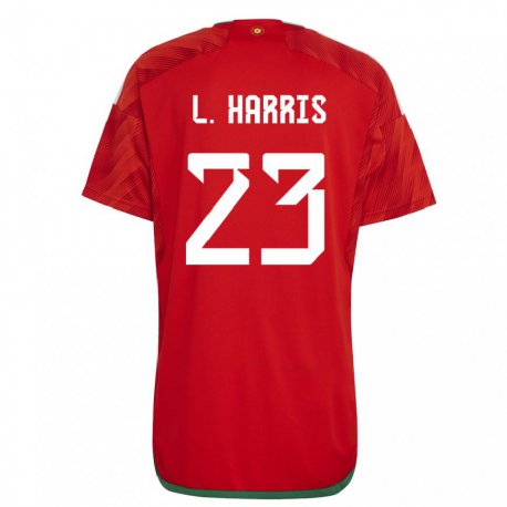 Kandiny Kinderen Welsh Luke Harris #23 Rood Thuisshirt Thuistenue 22-24 T-shirt