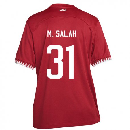 Kandiny Kinderen Qatarees Salah Zakaria #31 Kastanjebruin Thuisshirt Thuistenue 22-24 T-shirt