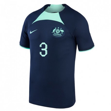 Kandiny Niño Camiseta Australia Nathaniel Atkinson #3 Azul Oscuro 2ª Equipación 22-24 La Camisa