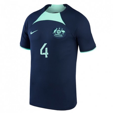 Kandiny Bambino Maglia Australia Rhyan Grant #4 Blu Scuro Kit Gara Away 22-24 Maglietta