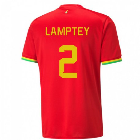 Kandiny Kinderen Ghanees Tariq Lamptey #2 Rood Uitshirt Uittenue 22-24 T-shirt