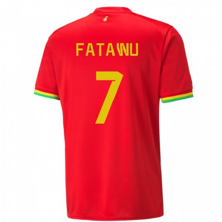 Kandiny Bambino Maglia Ghana Issahaku Fatawu #7 Rosso Kit Gara Away 22-24 Maglietta