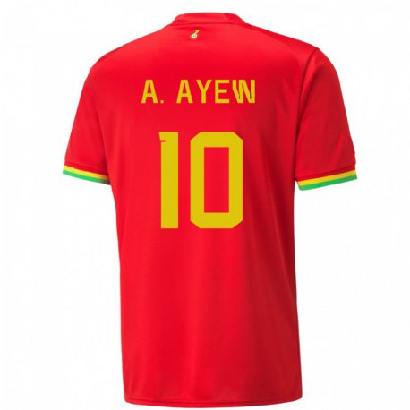 Kandiny Kinderen Ghanees Andre Ayew #10 Rood Uitshirt Uittenue 22-24 T-shirt België