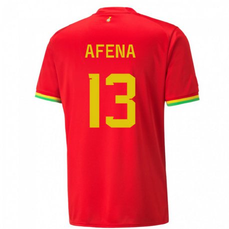 Kandiny Kinderen Ghanees Felix Afena-gyan #13 Rood Uitshirt Uittenue 22-24 T-shirt België