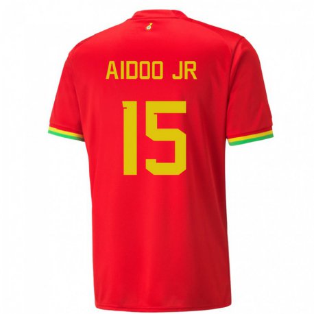 Kandiny Kinderen Ghanees Joseph Aidoo #15 Rood Uitshirt Uittenue 22-24 T-shirt België