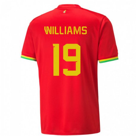 Kandiny Niño Camiseta Ghana Inaki Williams #19 Rojo 2ª Equipación 22-24 La Camisa