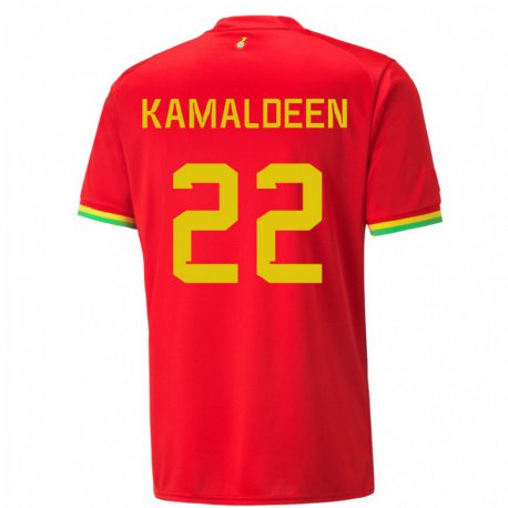 Kandiny Bambino Maglia Ghana Kamaldeen Sulemana #22 Rosso Kit Gara Away 22-24 Maglietta