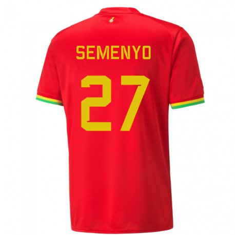 Kandiny Bambino Maglia Ghana Antoine Semenyo #27 Rosso Kit Gara Away 22-24 Maglietta