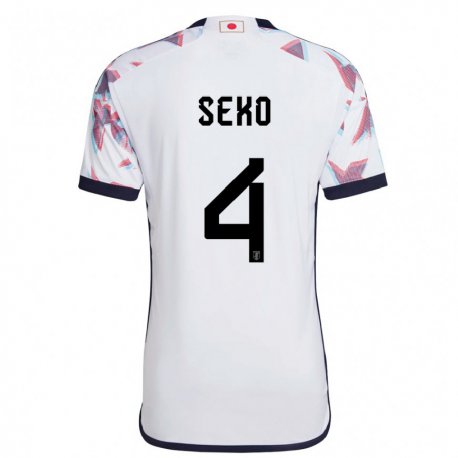 Kandiny Niño Camiseta Japón Ayumu Seko #4 Blanco 2ª Equipación 22-24 La Camisa