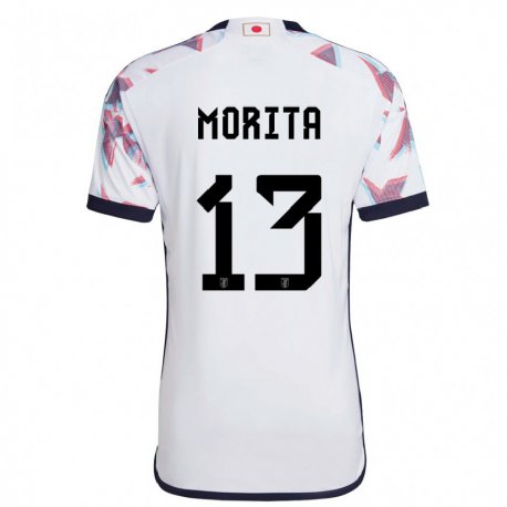 Kandiny Bambino Maglia Giappone Hidemasa Morita #13 Bianco Kit Gara Away 22-24 Maglietta